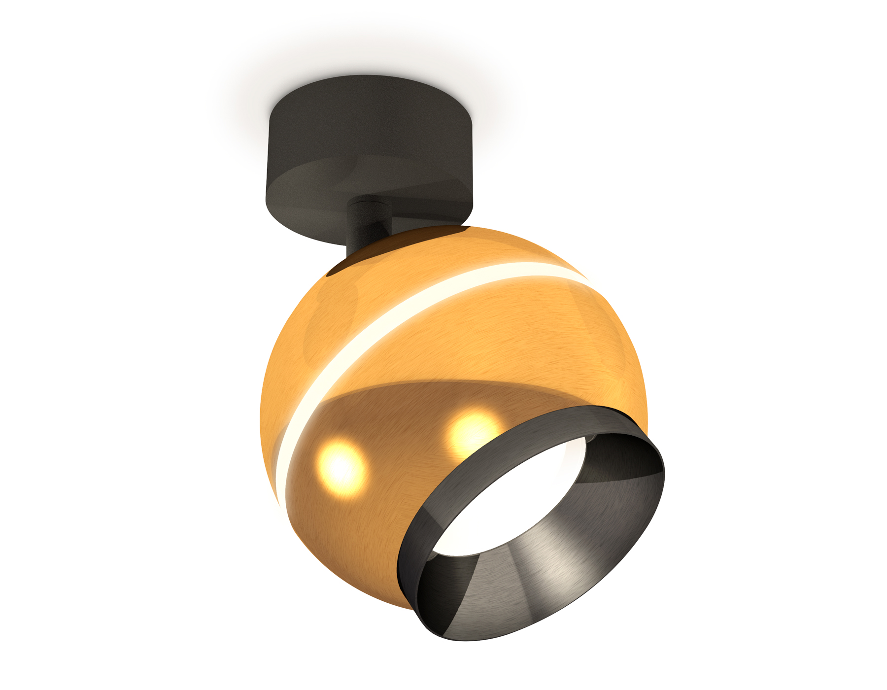 Комплект поворотного светильника с дополнительной подсветкой XM1105001 PYG/SBK/PBK золото желтое полированное/черный песок/черный полированный MR16 GU5.3 LED 3W