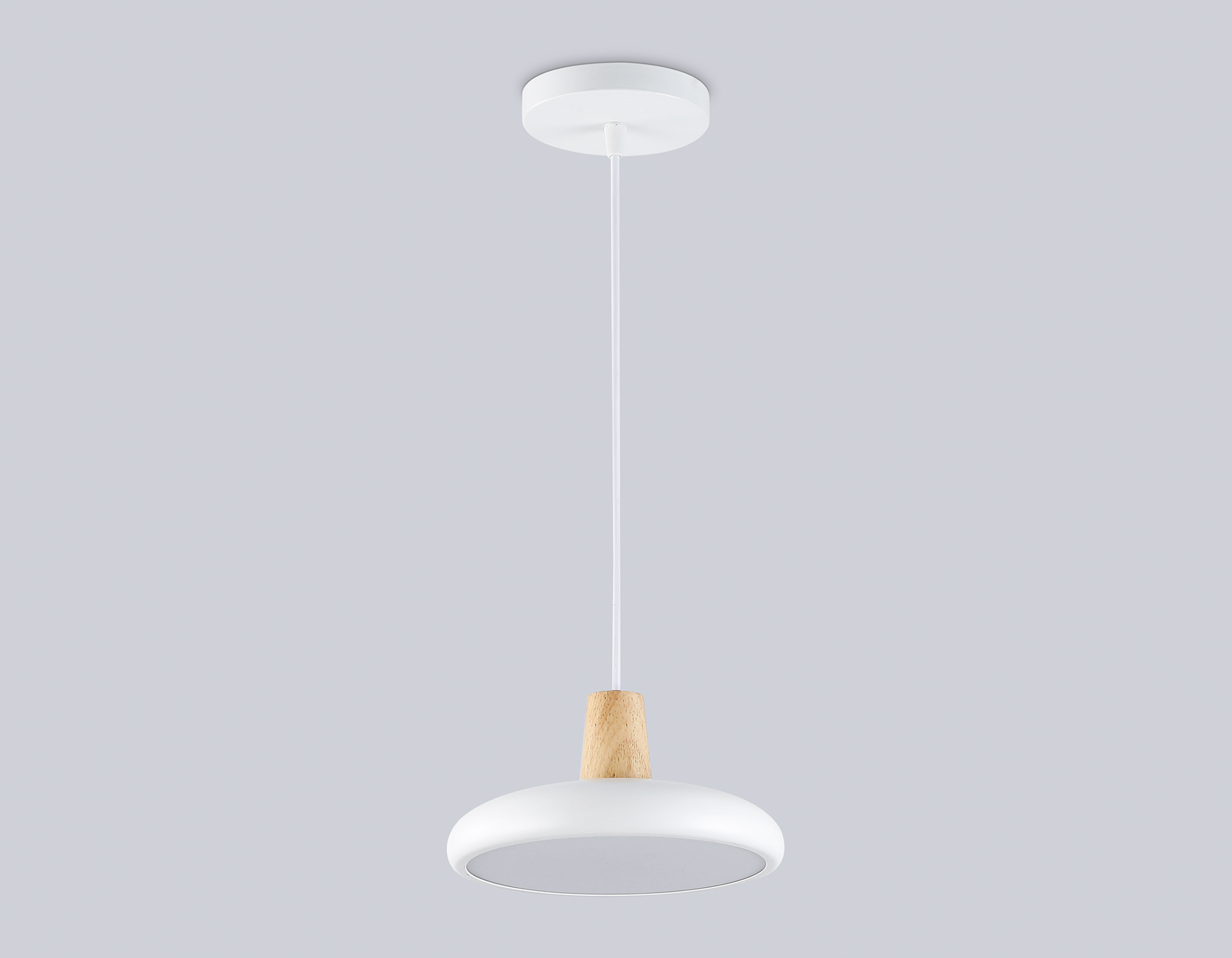 Светильник светодиодный подвесной FL4838 WH/WD белый/дерево 24W 3000-6000K D200*800 (без ПДУ)