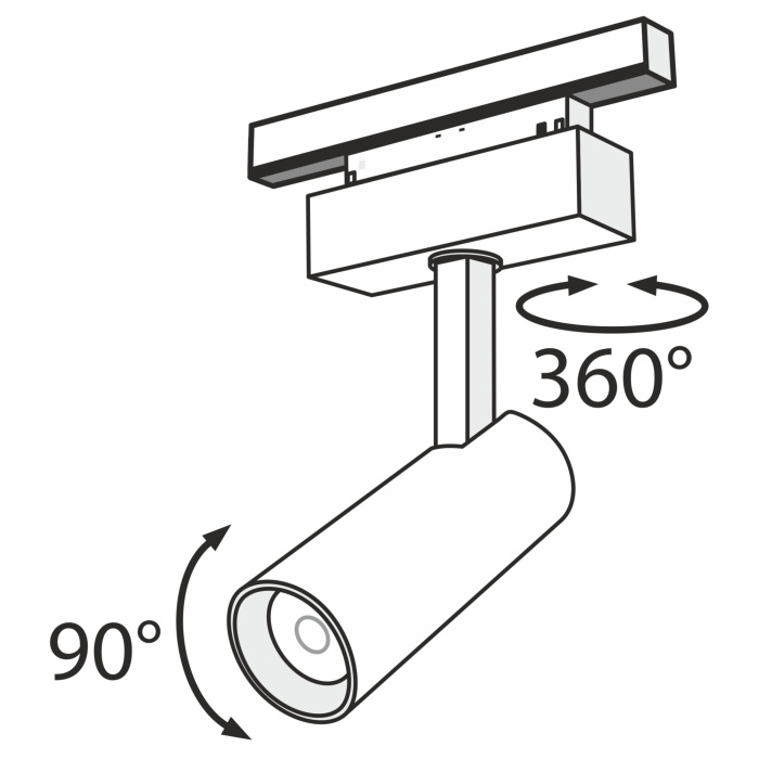 Трековый светильник Focus Led S35 3000K 9Вт 24 магнитный Maytoni Technical TR019-2-10W3K-B (tr019-2-10w3k-b)