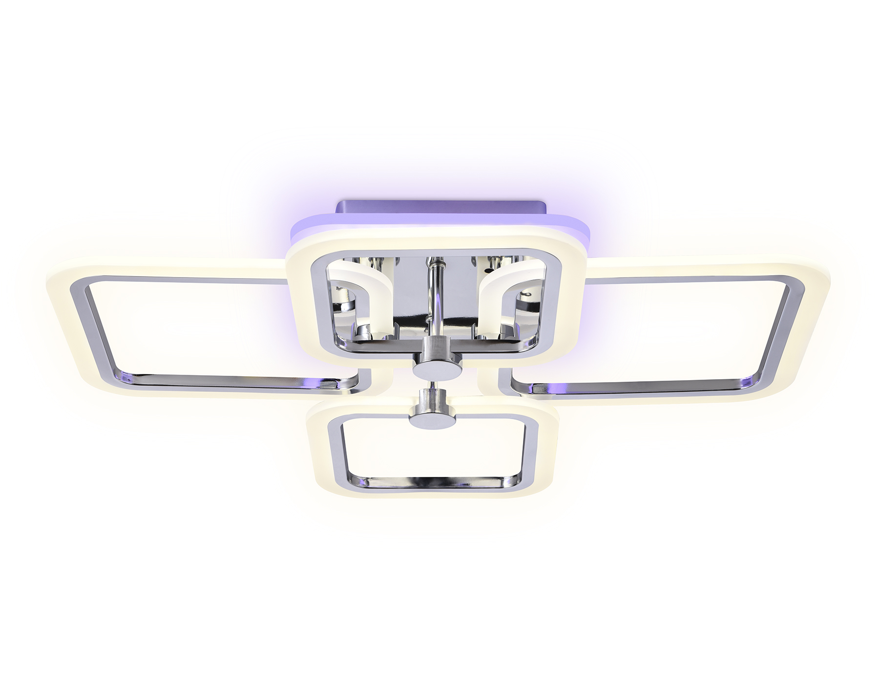 Потолочный светодиодный светильник с пультом FA534/2+2 CH хром 105W 580*420*130 (ПДУ РАДИО 2.4G)