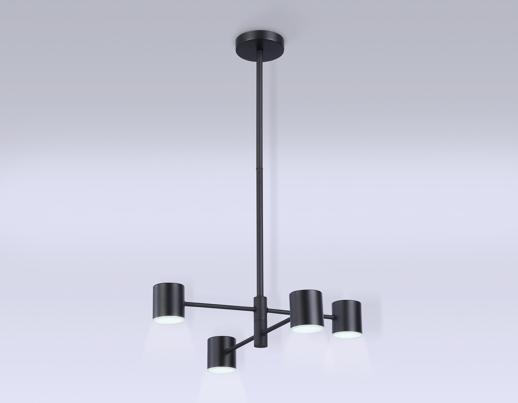 Подвесной светодиодный светильник FL51707/4 BK черный 3000K/4200K/6400K 20W D500*780 (Без ПДУ)