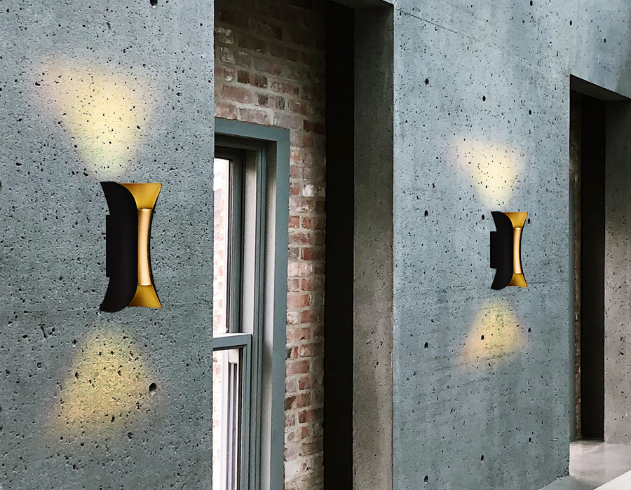 Настенный светодиодный светильник с высокой степенью влагозащиты FW193 BK/GD/S черный/золото/песок LED 4200K 10W 100*200*85