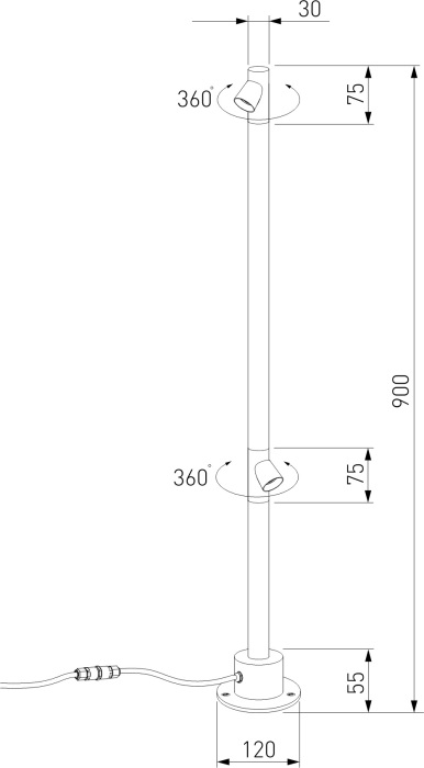 Наземный светильник Elektrostandard Rone 35175F черный (a066698)