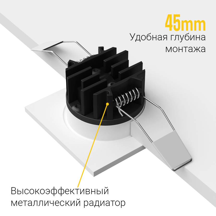 Встраиваемый светодиодный светильник Ledron GIZA MINI SQ White (2086)