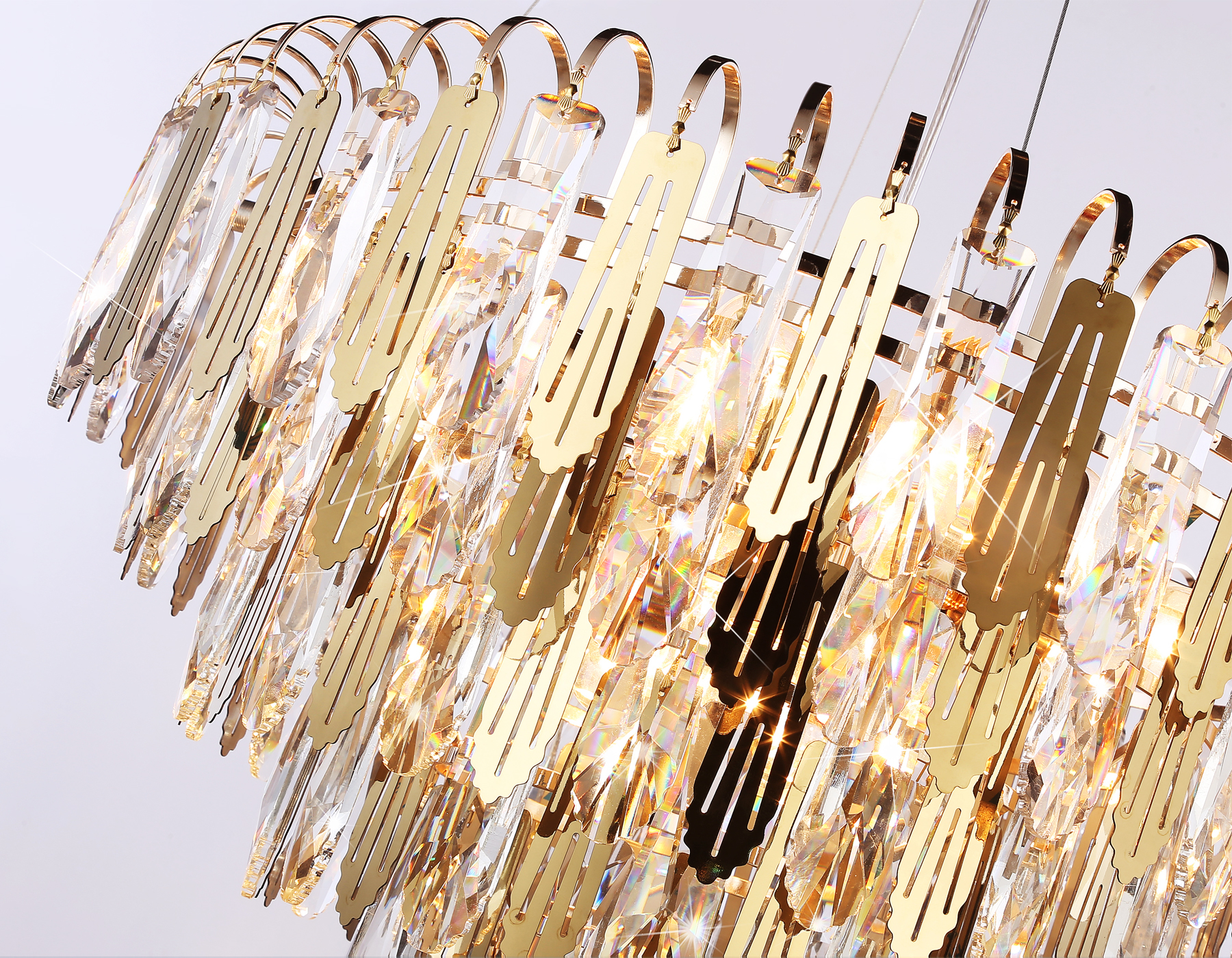 Подвесная люстра с хрусталем TR5258/11 SGD/CL золото/прозрачный E27*11 max 40W D600*400