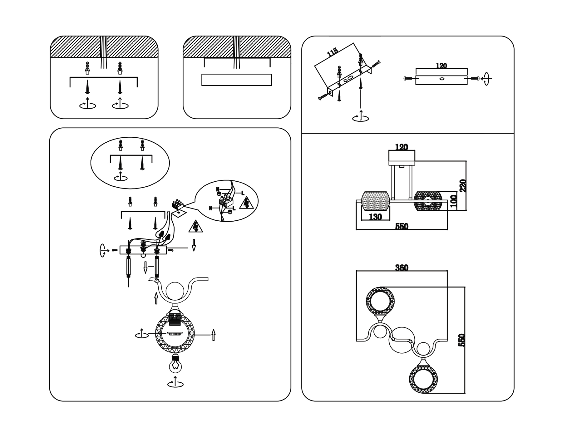Подвесной светильник TR80161/2 WH белый E27/2 max 40W 550*360*220