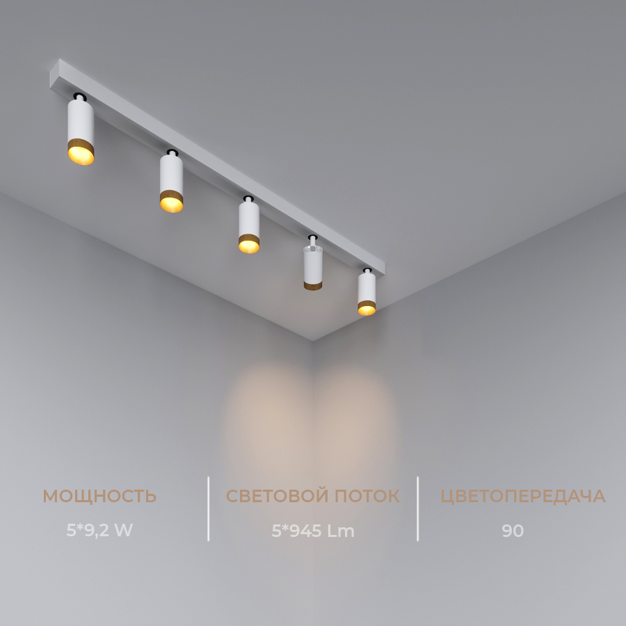 Накладной светодиодный светильник Ledron SAGITONY E5 S60 Wooden White (10178)