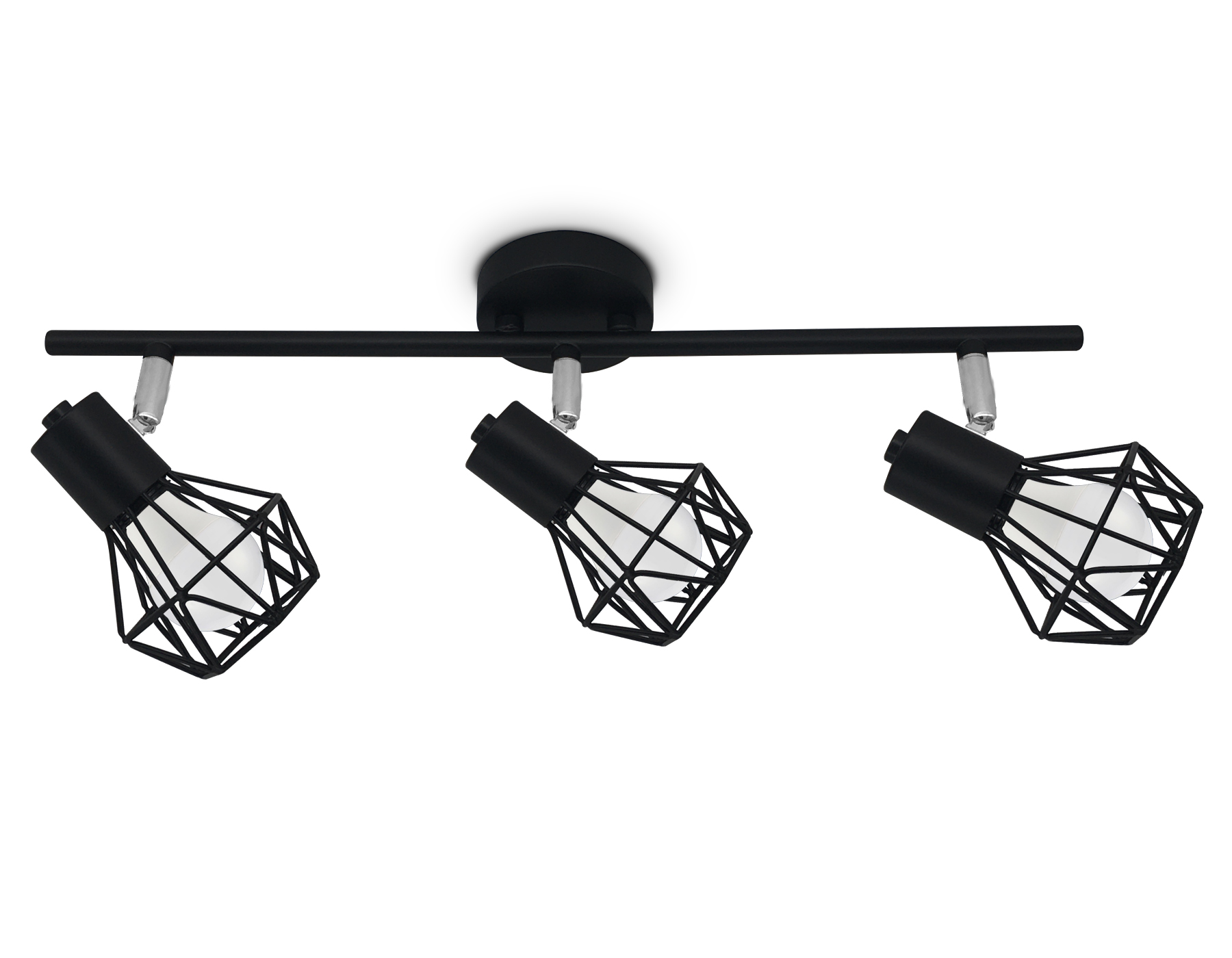 Настенно-потолочный спот в стиле лофт TR8622/3 BK/CH черный/хром E27*3 max 40W 460*91*175