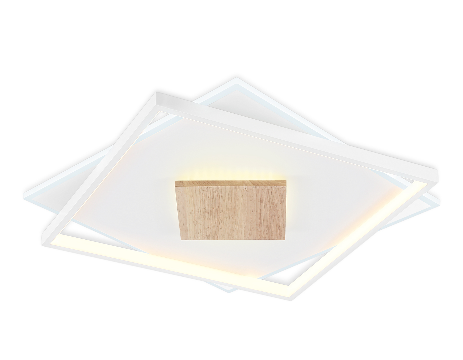 Светильник светодиодный потолочный FL4790 WH/WD белый/дерево 77W 3000-6000K 515*515*50 (без ПДУ)