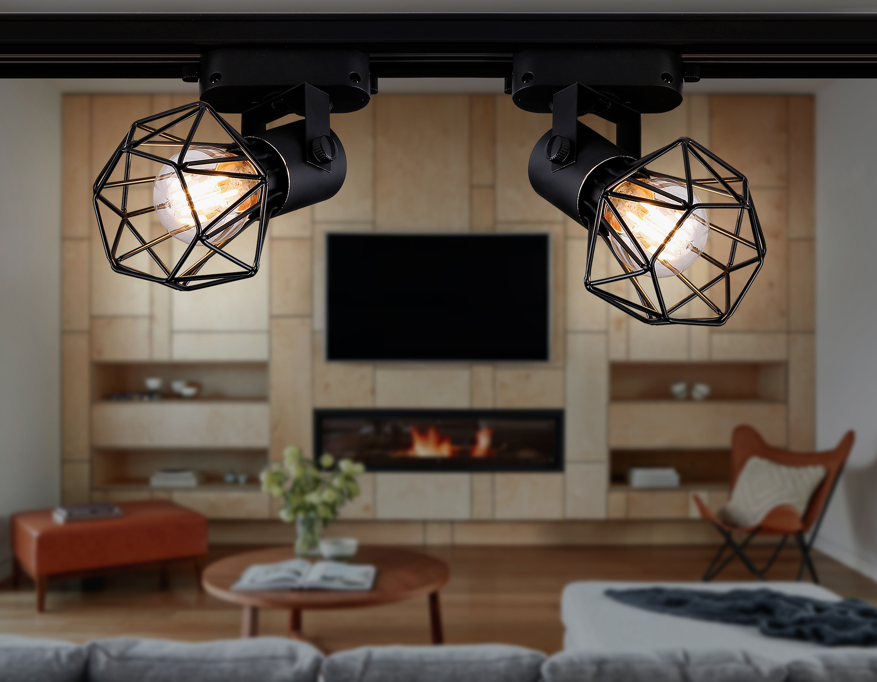 Трековый однофазный светильник со сменной лампой GL5002 BK черный E27 max 40W D92*163