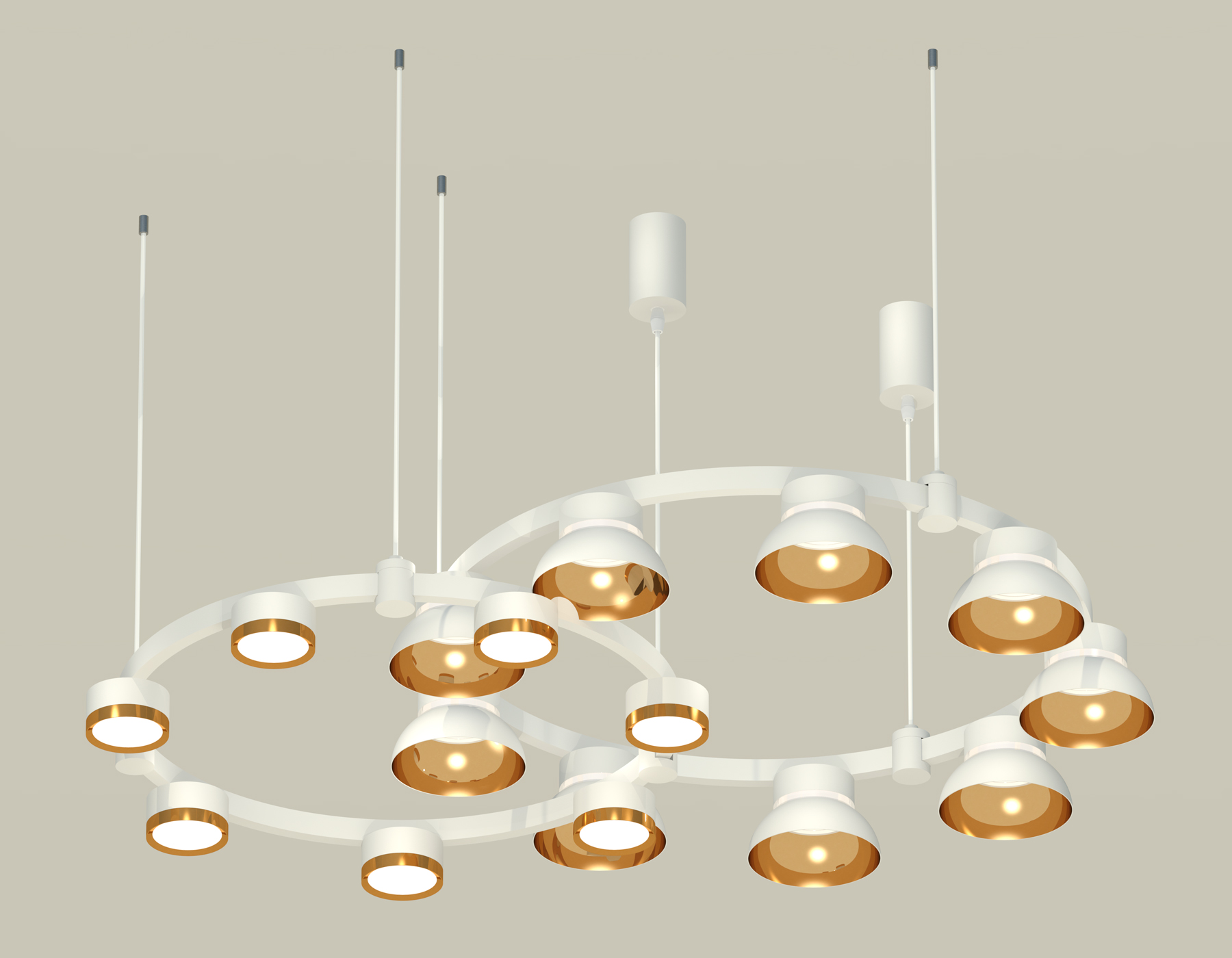 Комплект подвесного светильника Techno Ring с акрилом XR92081110/16 SWH/PYG/CL белый песок/золото желтое полированное/прозрачный GX53