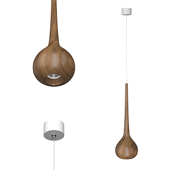 Подвесной накладной светильник WoodDrop Big White под сменную лампу (11906)