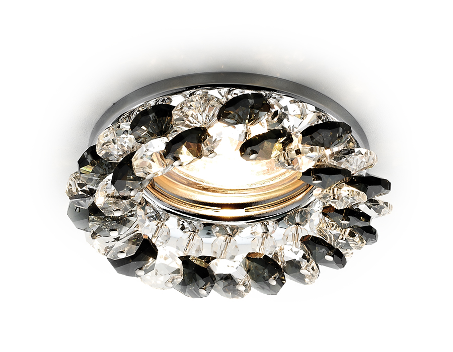 Встраиваемый точечный светильник MR16 с хрусталем K206 BK/CH хром/черный хрусталь MR16