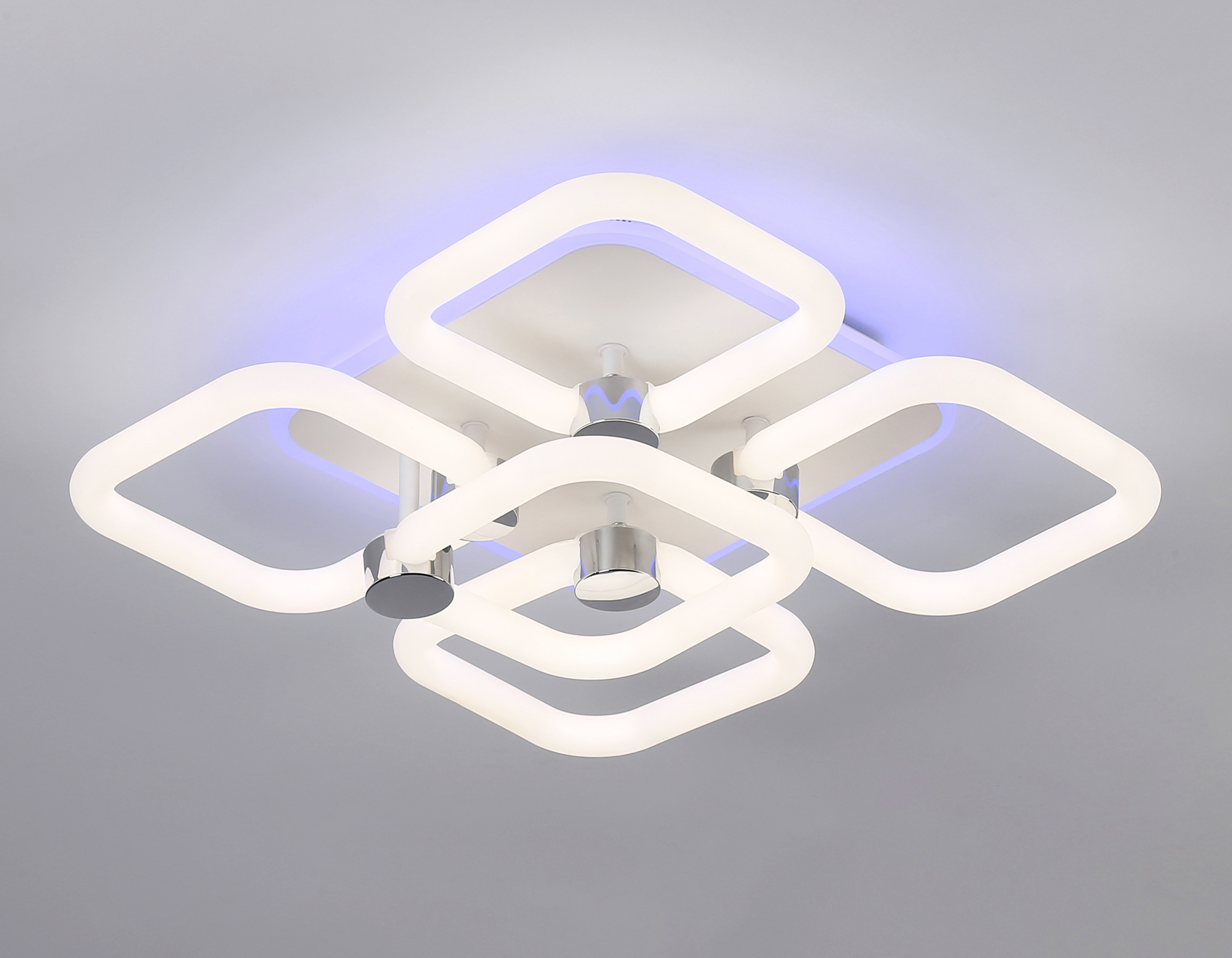 Светодиодный потолочный светильник с подсветкой FA3861/4+1 WH белый 70W 3000K-6400K+RGB 400*400*115 (ПДУ РАДИО 2.4G)