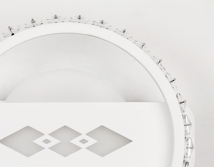 Настенный светодиодный светильник с хрусталем FA221 WH белый LED 6400K+3000K 24W D200*40