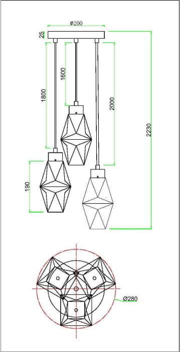 Подвесной светильник Coctail time MOD325PL-03G (mod325pl-03g)