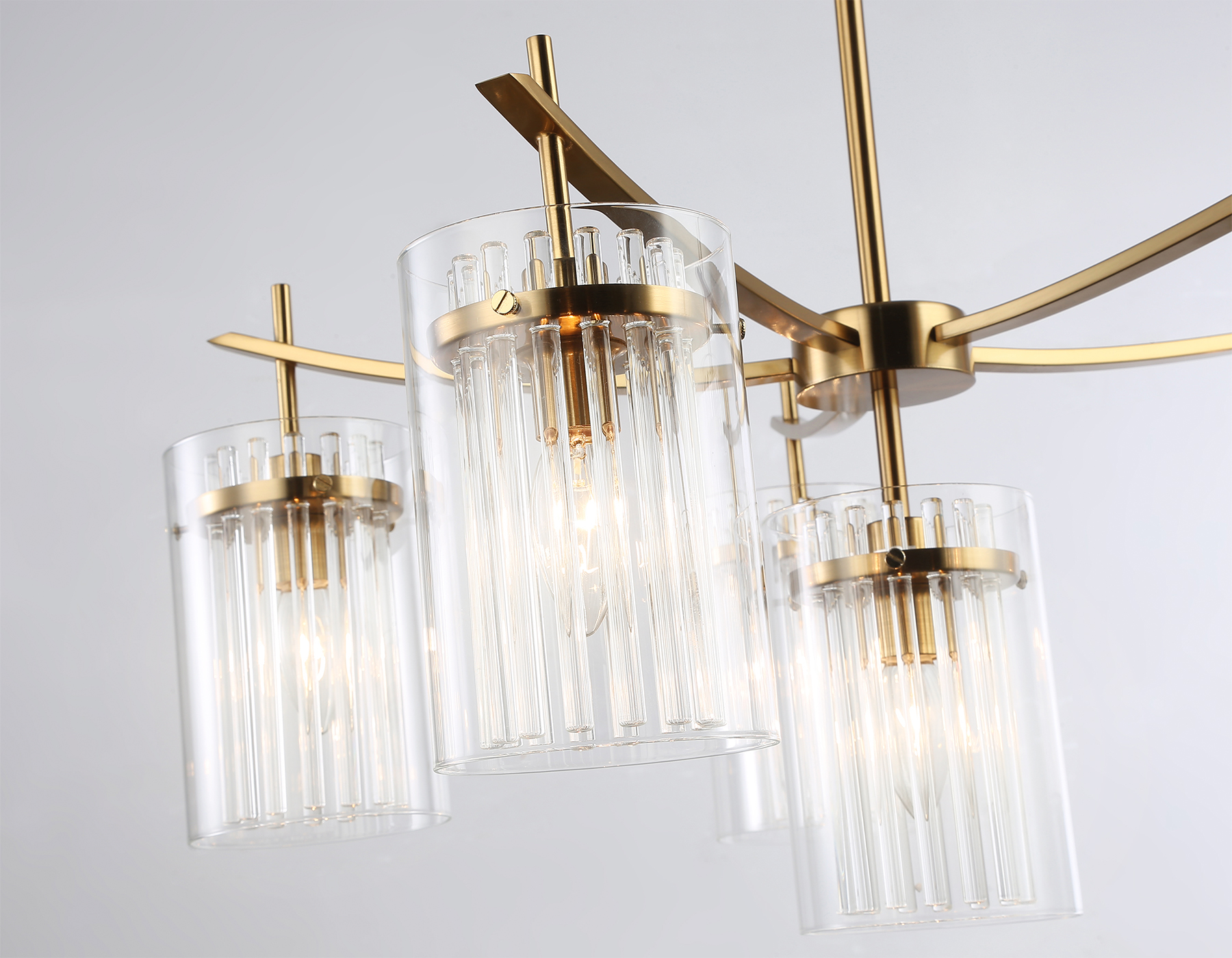 Подвесная люстра LH56031/5+1 BS/CL латунь/прозрачный E14*6 max 40W D680*1200