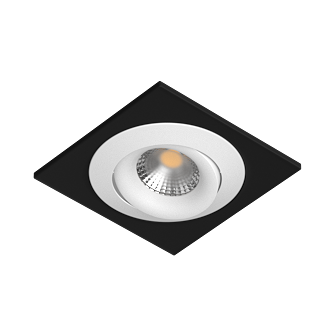 Встраиваемый поворотный светильник под сменную лампу Ledron AO1501005 SQ Black-White (2390)