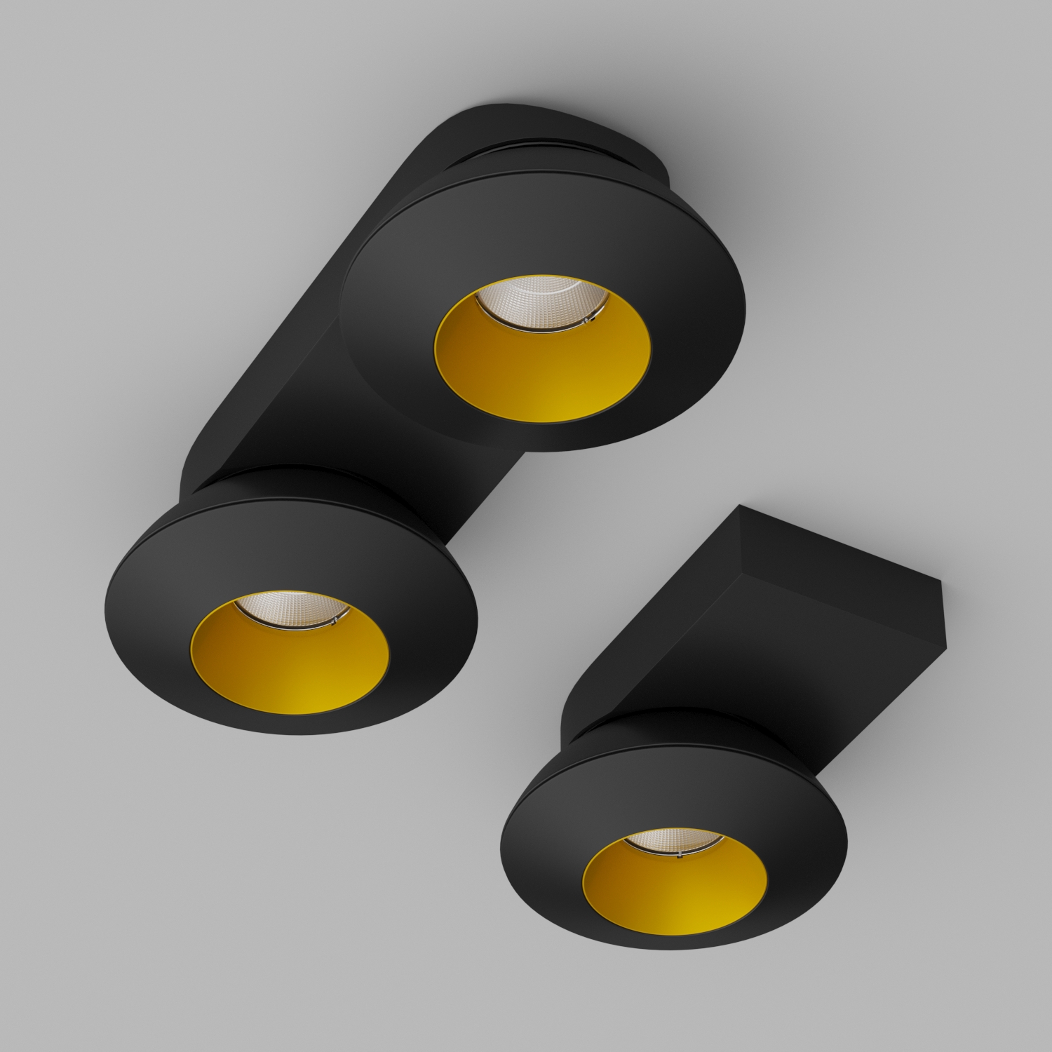 Накладной поворотный светодиодный светильник Ledron KRIS SLIM TRIAC Black-Gold (9912)