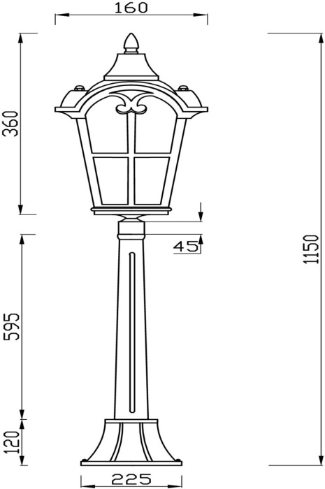 Наземный фонарь IP44 Maytoni Albion O413FL-01BZ1 (o413fl-01bz1)
