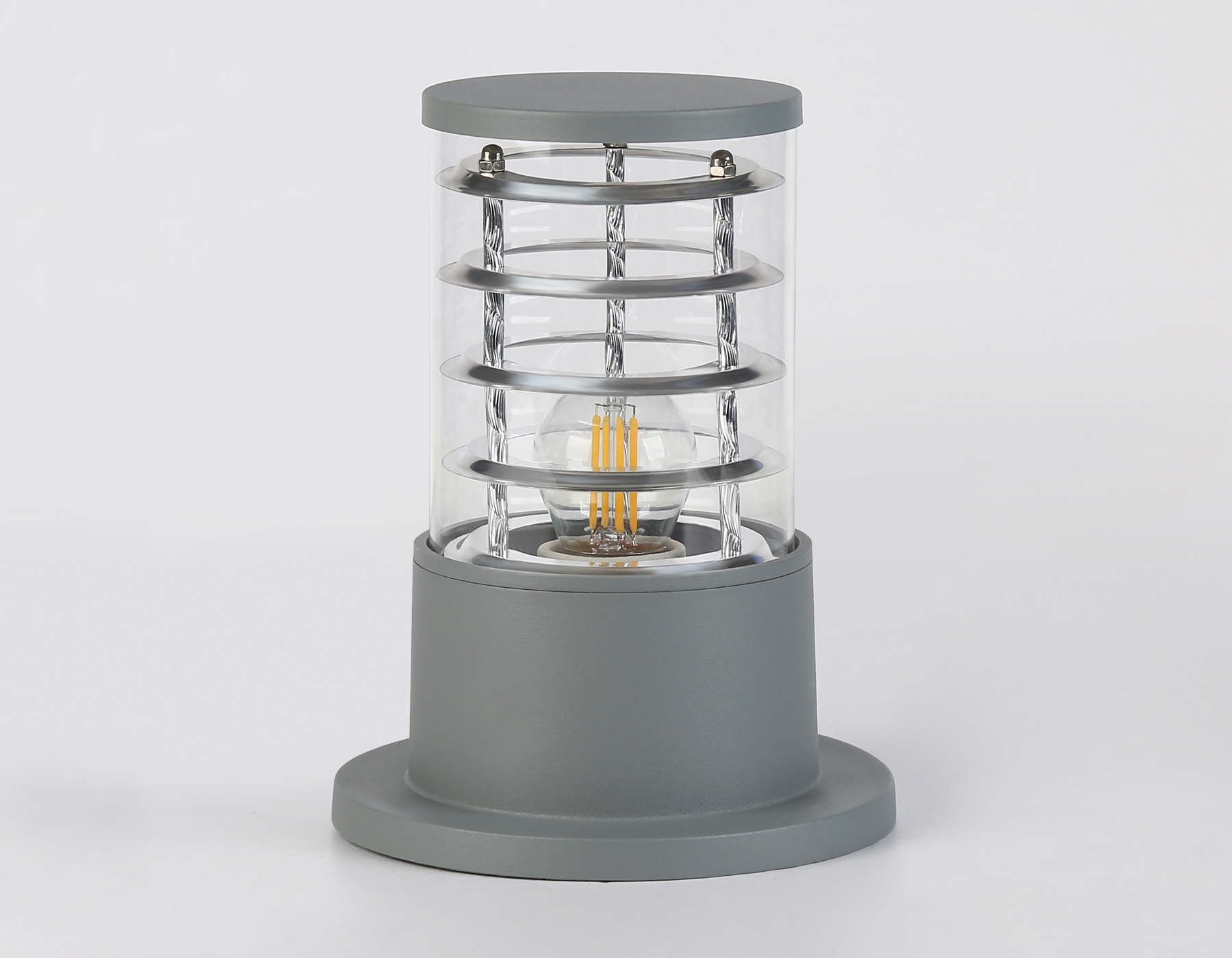 Уличный ландшафтный светильник ST2531 GR/CL серый/прозрачный IP54 E27 max 11W D108*200