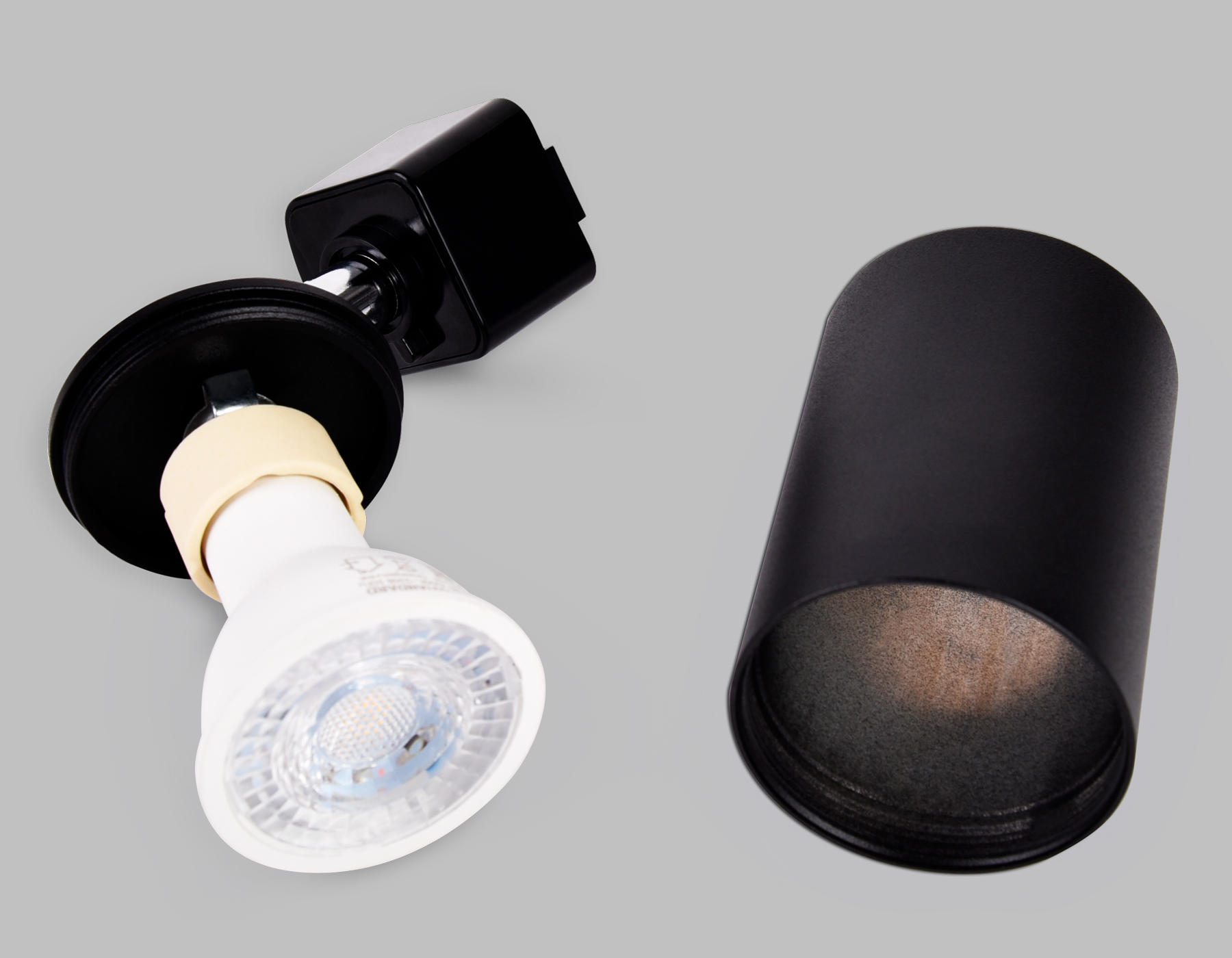 Трековый однофазный светильник со сменной лампой GL5123 BK черный GU10 max 12W