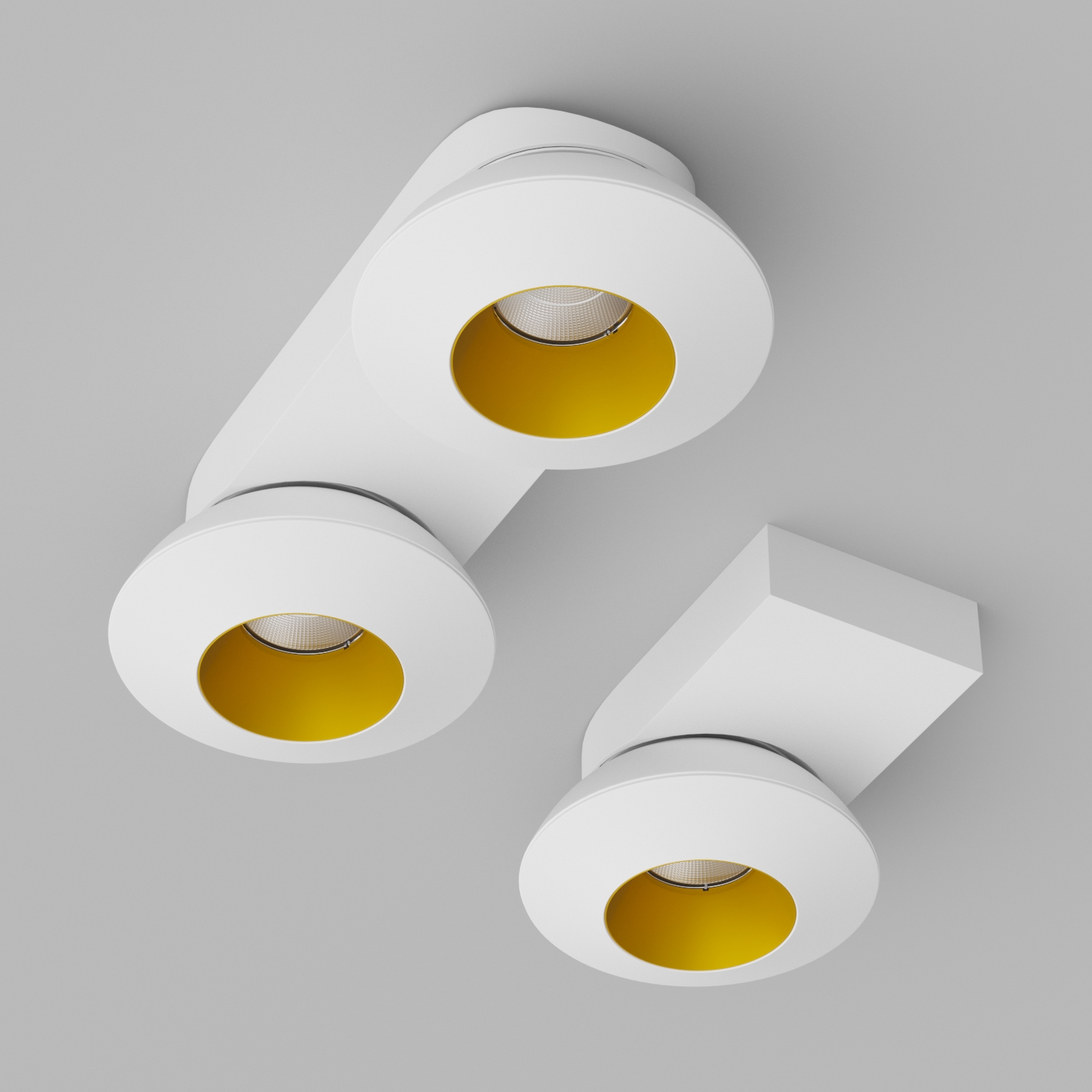 Накладной поворотный светодиодный светильник Ledron KRIS SLIM White-Gold (2757)