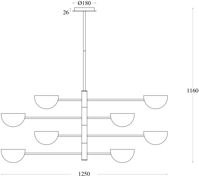 Потолочная люстра Mollis MOD126PL-08B (mod126pl_08b)