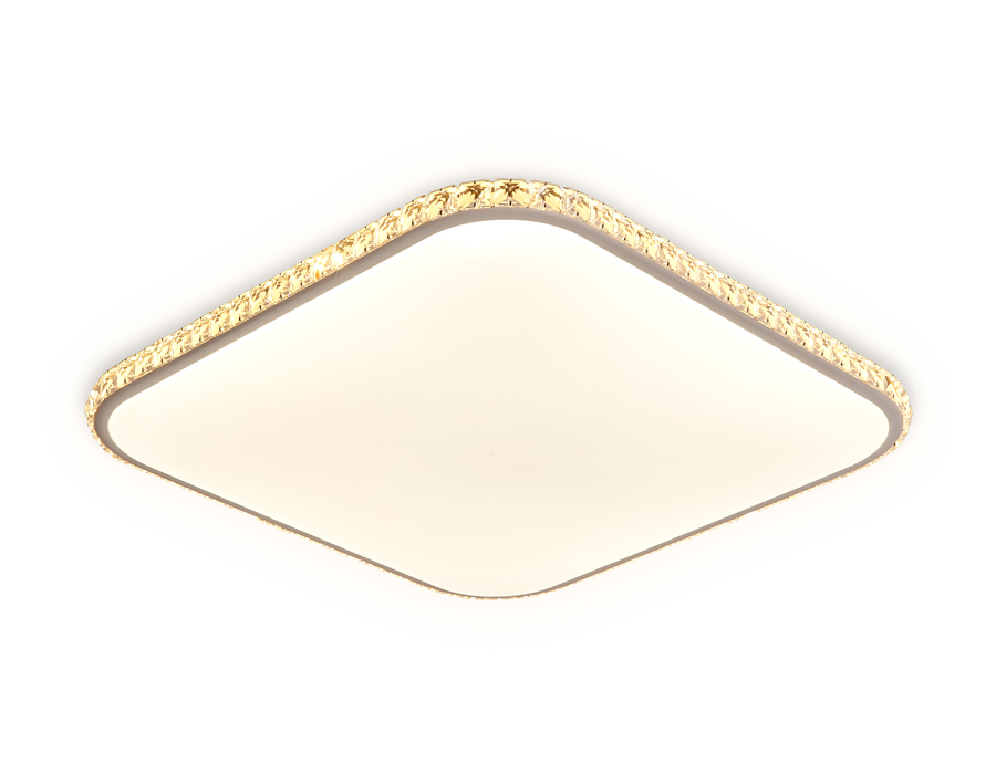 Потолочный светодиодный светильник с пультом и дополнительной подсветкой FF75 WH белый 48W+24W 400*400*60 (ПДУ ИК)