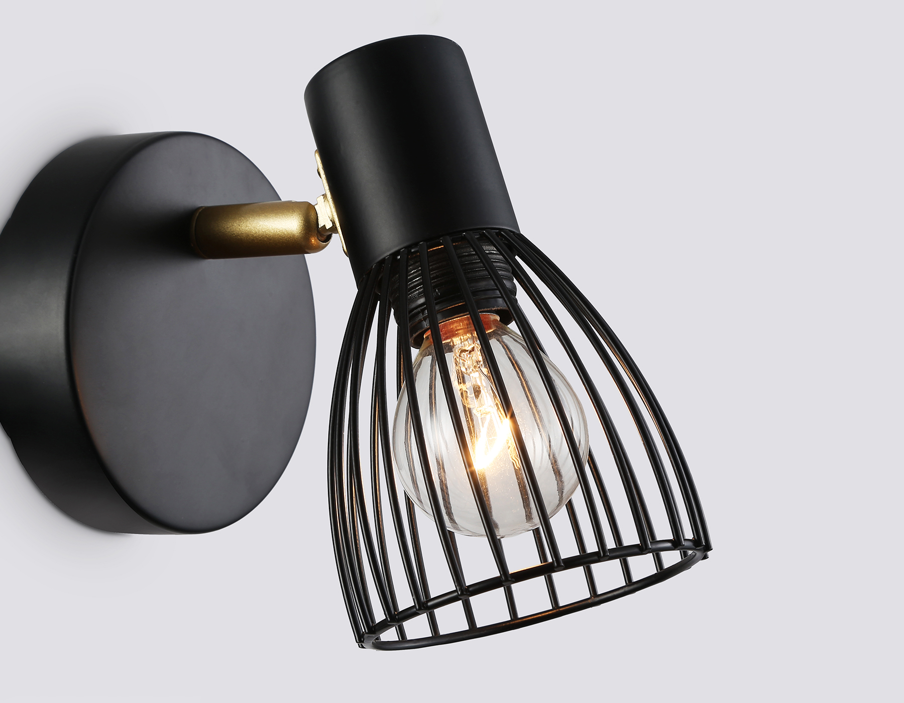 Настенно-потолочный спот в стиле лофт TR8659 BK/GD черный/золото E14 max 60W 160*100*145