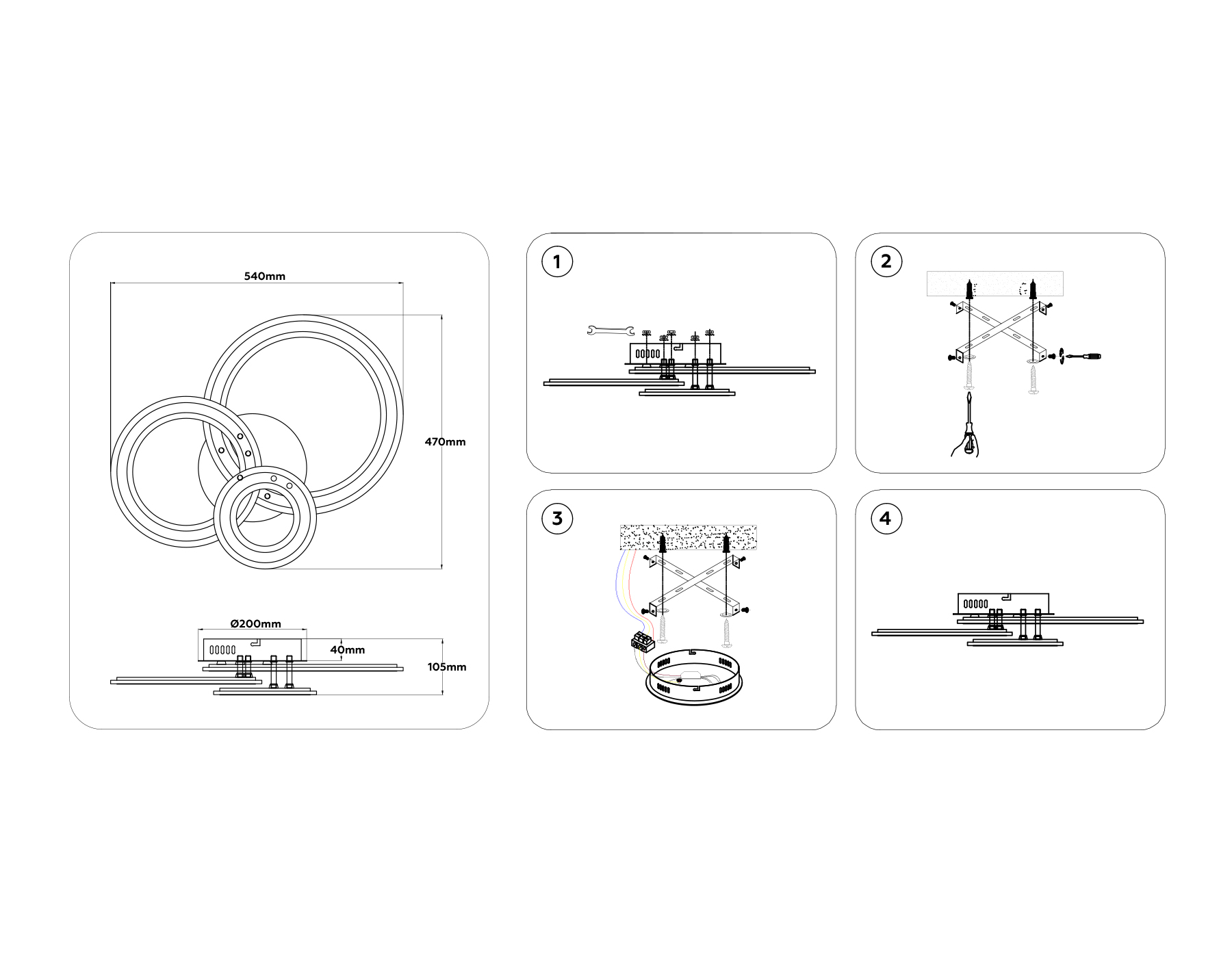 Потолочный светодиодный светильник с пультом FA861 WH белый 71W 540*470*105 (ПДУ РАДИО 2.4)