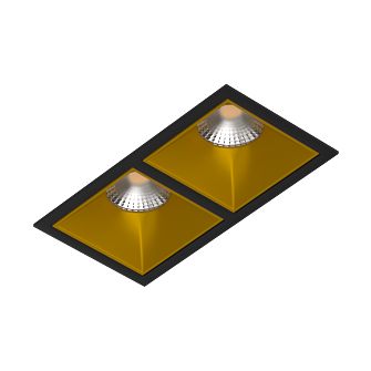 Встраиваемый светильник под сменную лампу Ledron RISE KIT2 Black-Gold (2459)