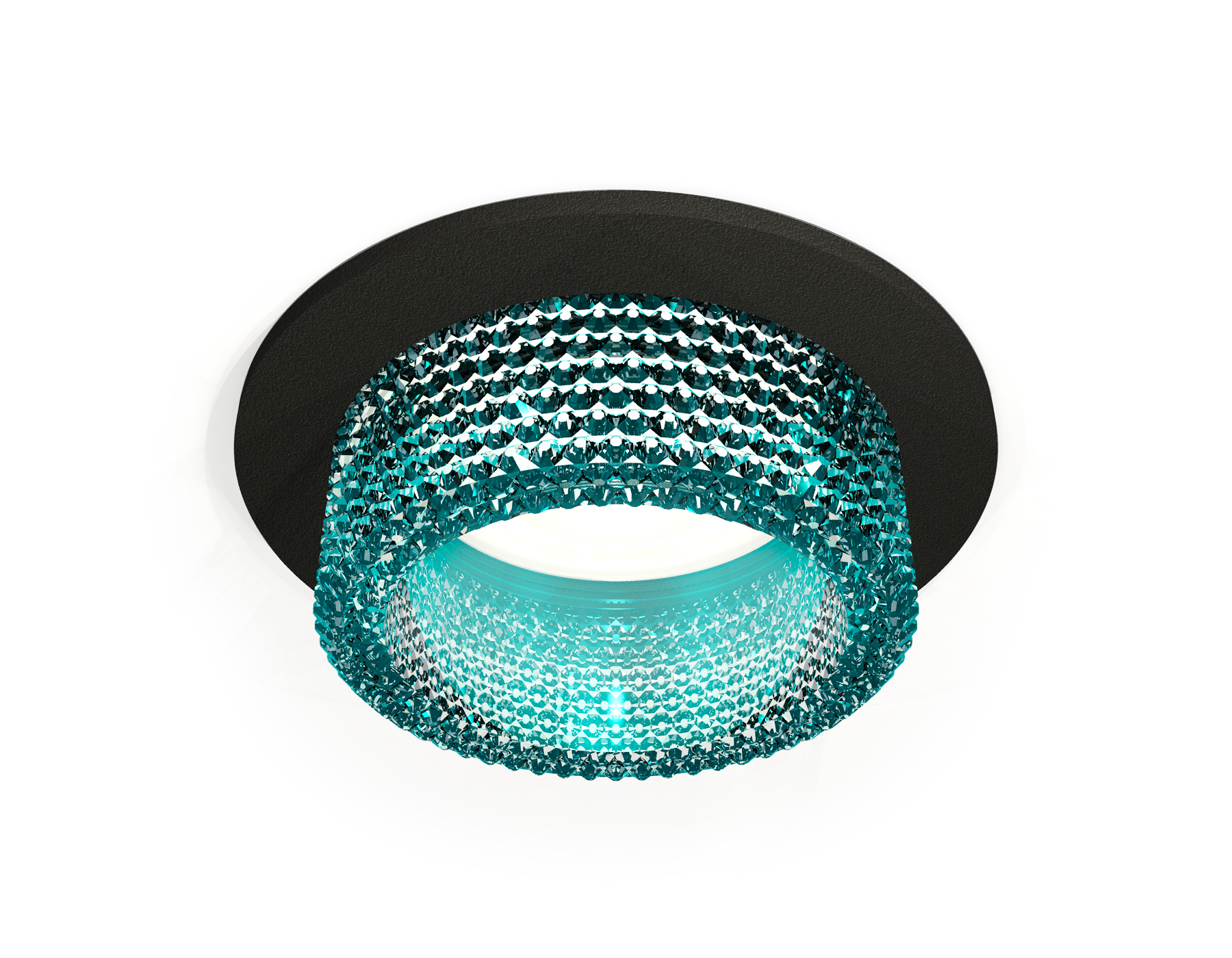 Комплект встраиваемого светильника с композитным хрусталем XC6513043 SBK/BL черный песок/голубой MR16 GU5.3 (C6513, N6153)