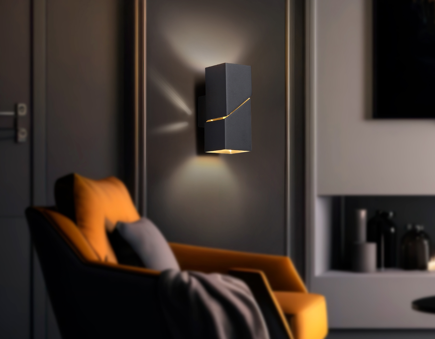 Настенный светильник со сменной лампой FW2475 BK черный G9 max 40W 155*60*90