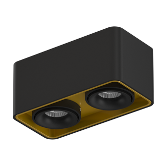 Накладной поворотный светодиодный светильник Ledron TUBING 2 Black-Gold (2672)