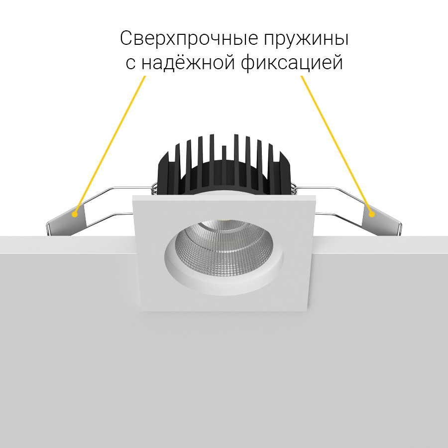 Встраиваемый светодиодный светильник BRUTAL SQ White TRIAC 4000K (10575)