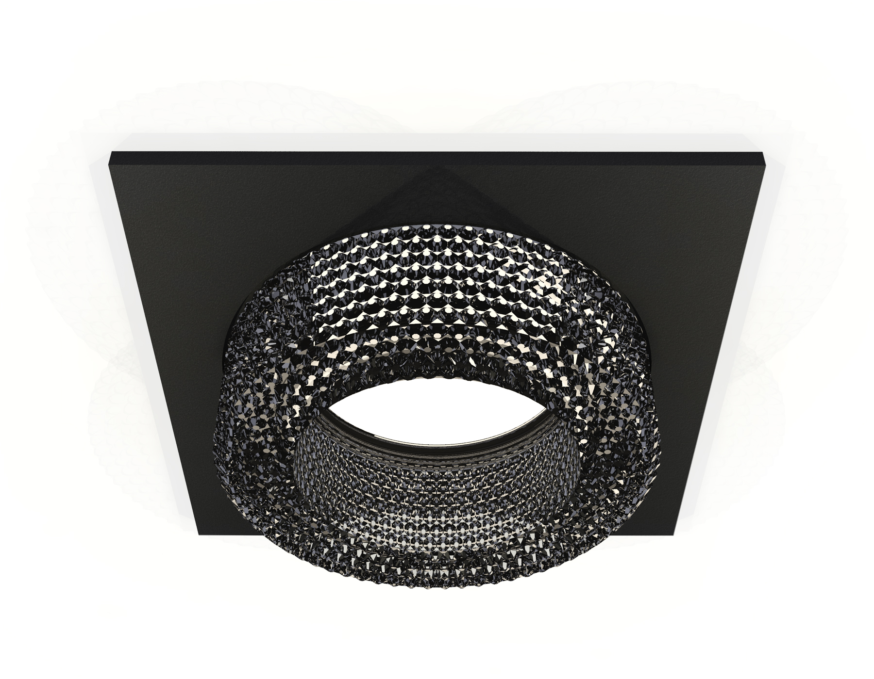 Комплект встраиваемого светильника с композитным хрусталем XC7632021 SBK/BK черный песок/тонированный MR16 GU5.3 (C7632, N7192)