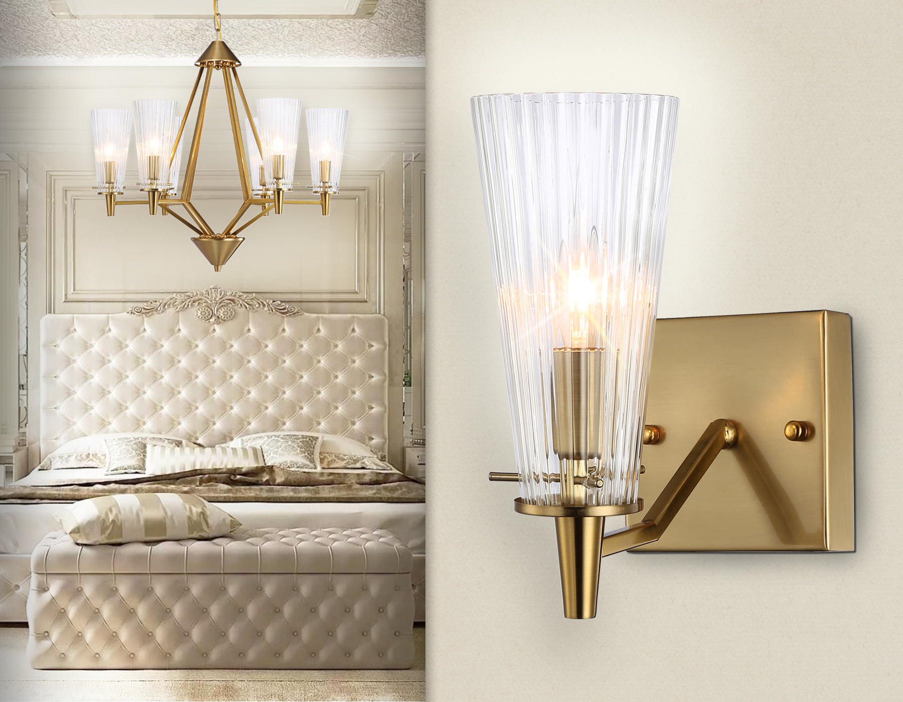 Настенный светильник TR3236 BS/FR латунь/белый матовый E14 max 40W 250*120*210