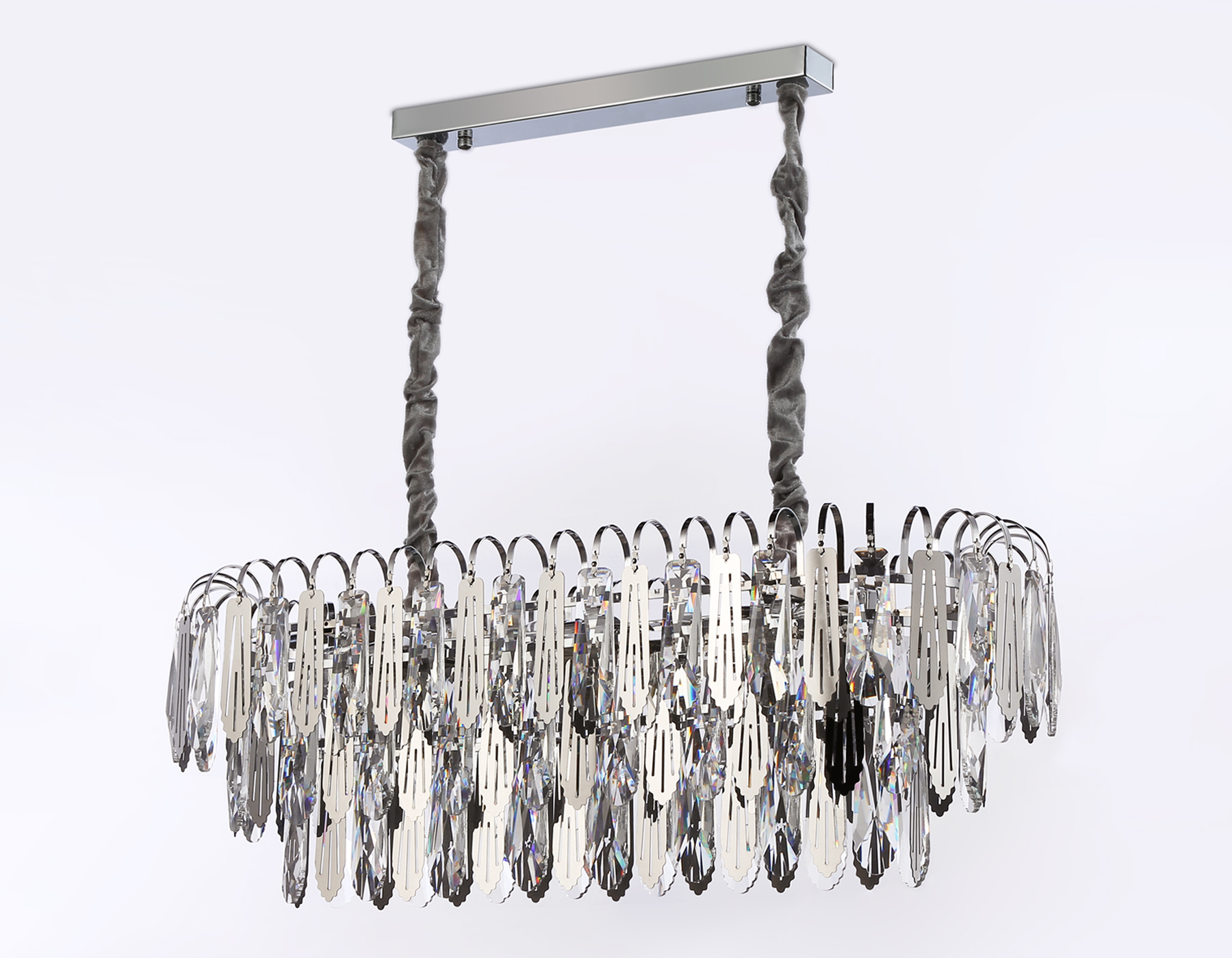 Подвесная люстра с хрусталем TR5259/10 CH/CL хром/прозрачный E27*10 max 40W 800*300*270