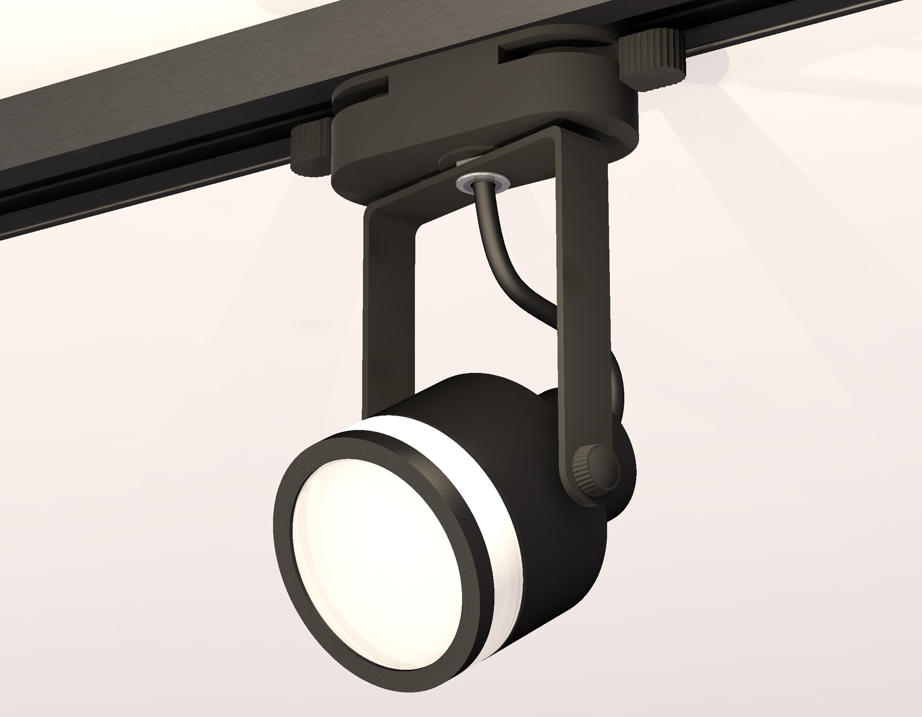 Комплект трекового однофазного светильника с акрилом XT6602080 PBK/SBK/FR черный полированный/черный песок/белый матовый MR16 GU10 (C6602, N6221)