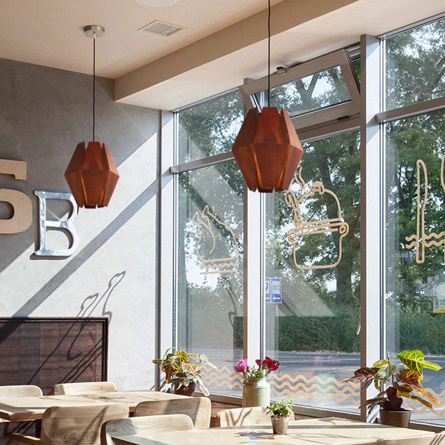 Деревянный подвесной накладной светильник ELEMENT L под сменную лампу (11322)