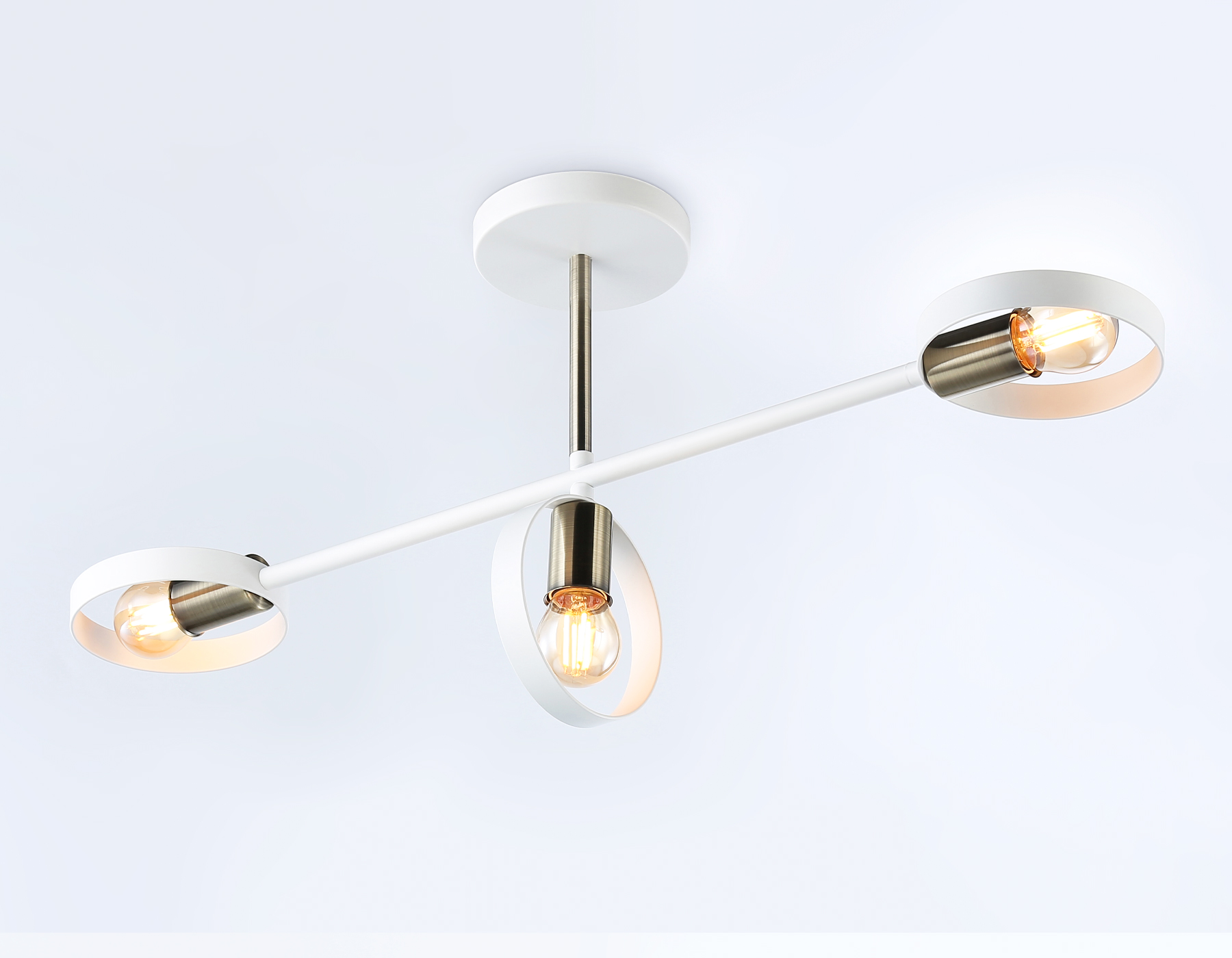 Подвесной светильник со сменной лампой TR8228/3 WH/SB белый/бронза E27/3 max 40W 660*165*300