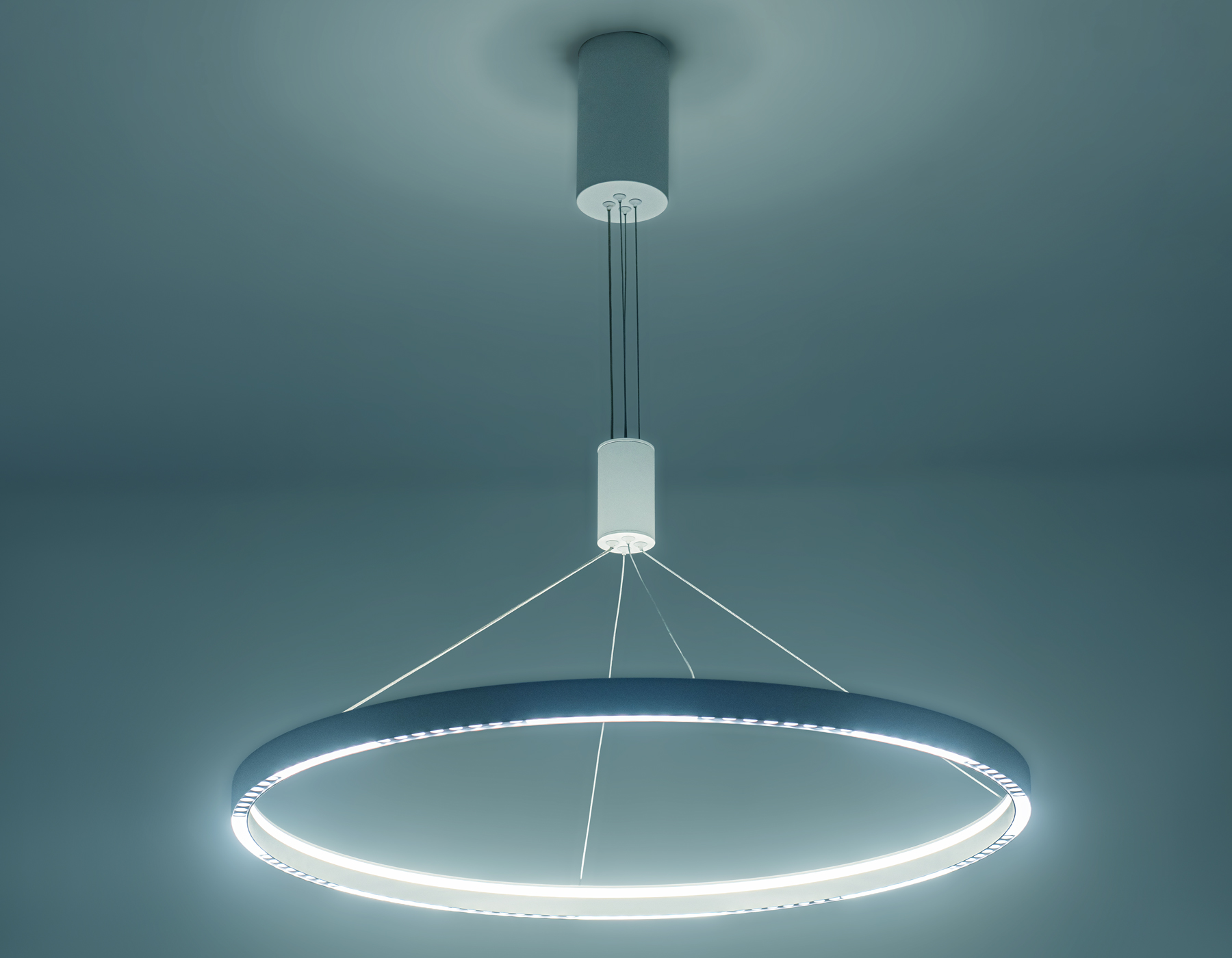 Подвесной светодиодный светильник FL5855 WH белый 40W 3000K/4200K/6400K D800*860 (без ПДУ)