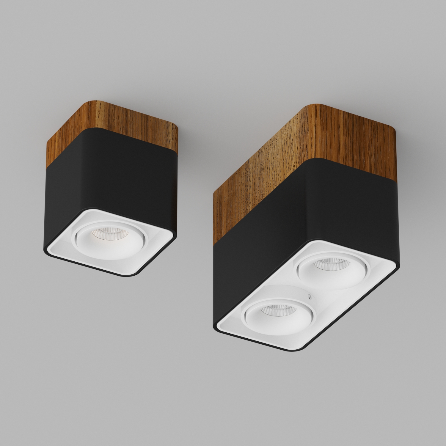 Накладной светодиодный светильник Ledron TUBING 2 Wooden 60 Black-White (4472)