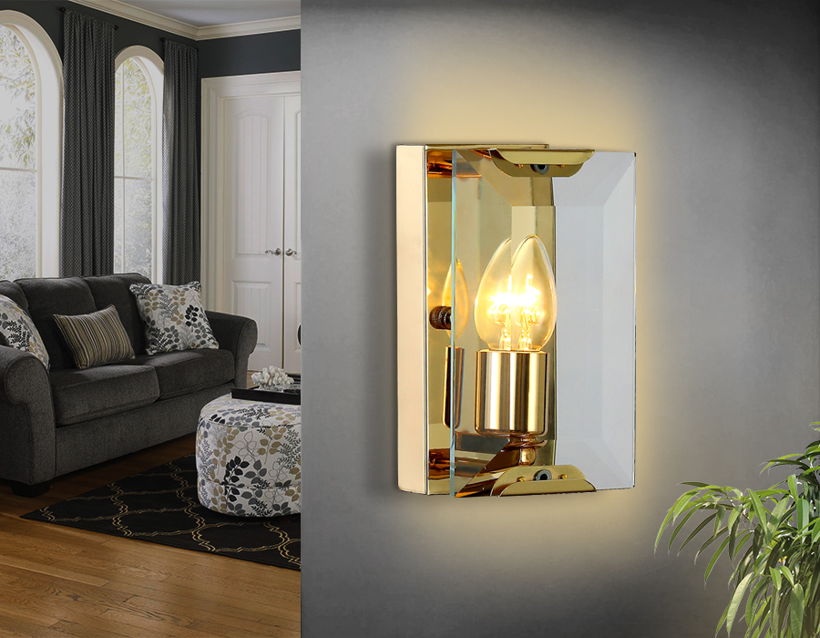 Настенный светильник со сменной лампой TR5157 GD/CL золото/прозрачный E14/1 max 40W 210*130*100