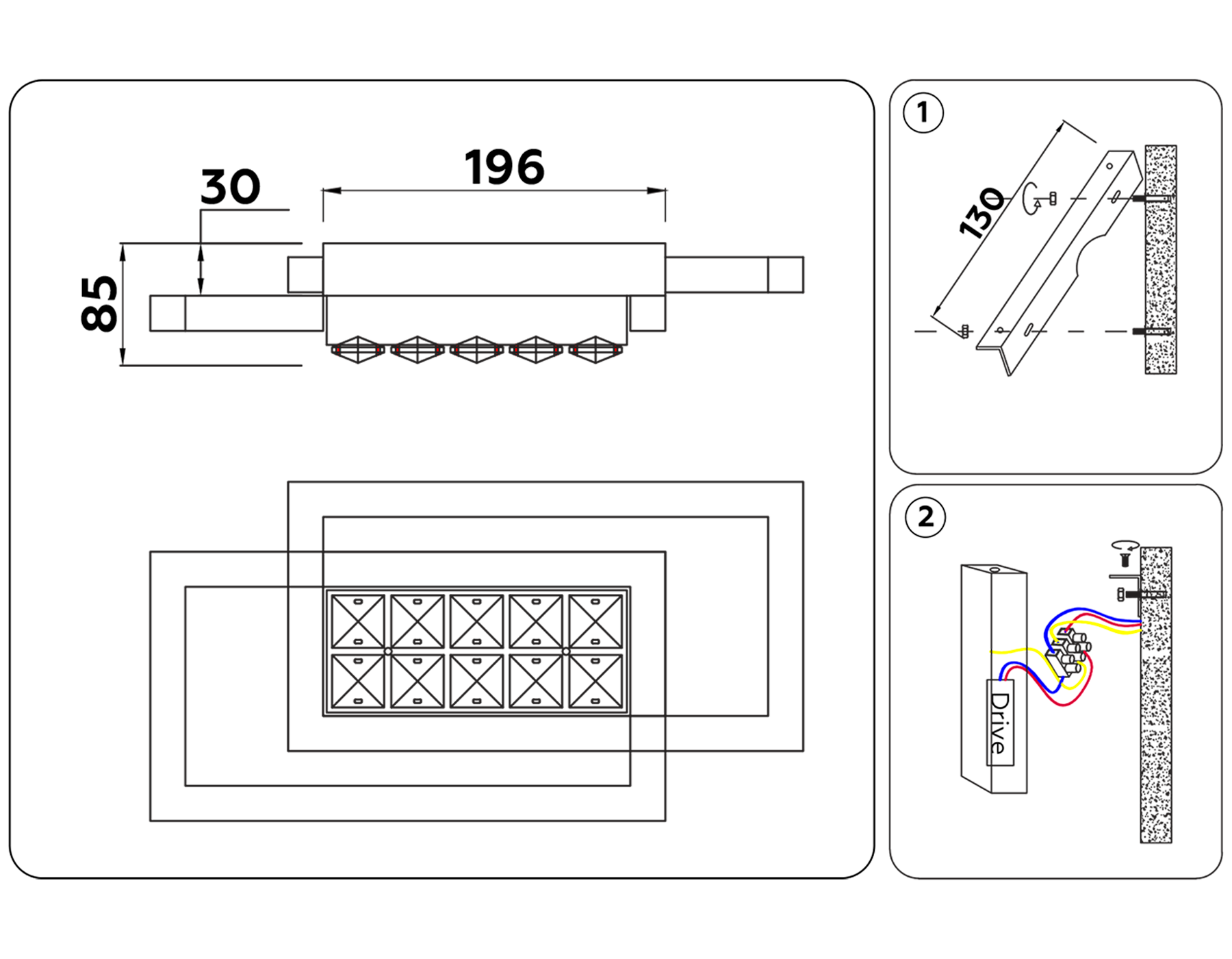 Настенно-потолочный светодиодный светильник FA107 WH белый 15W 3000K 380*200*85 (Без ПДУ)