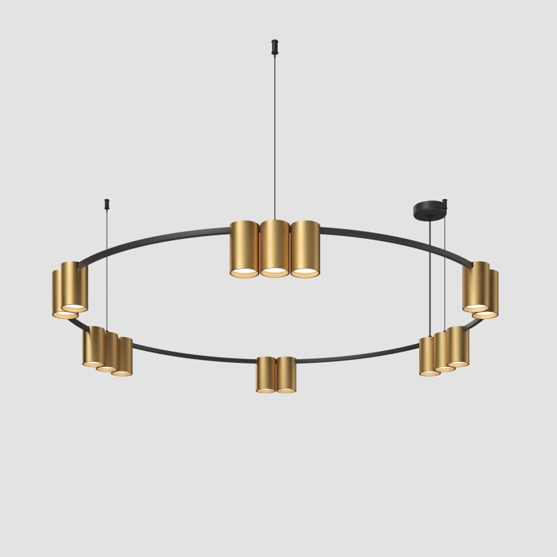 Подвесной светильник Denkirs Orbit DK4067-BKSG 15xGU10 LED до 15 Вт черный  сатинированное золото (dk4067-bk_sg)