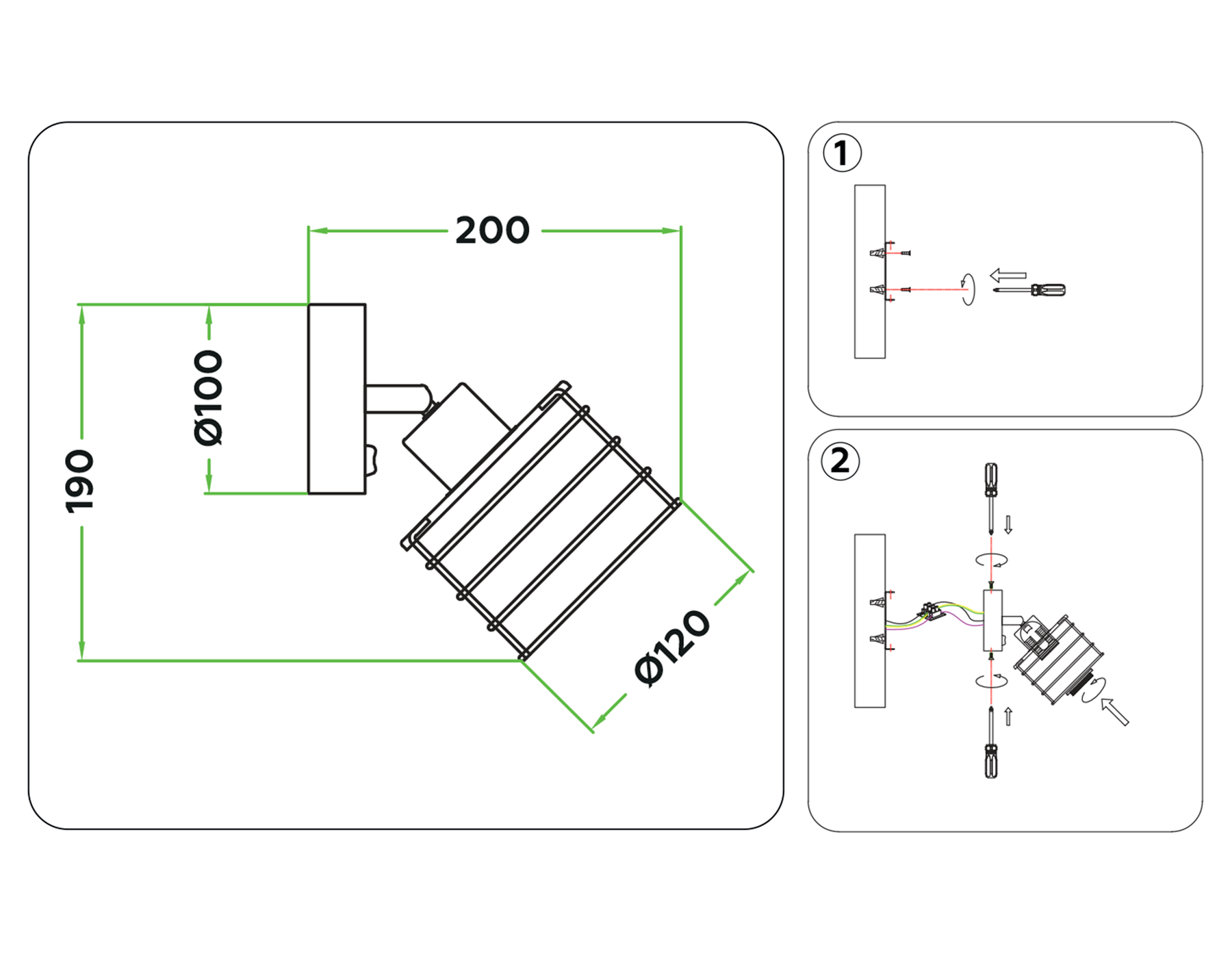 Накладной спот с выключателем в стиле лофт TR8088 BK/CH черный/хром E27 max 40W D120*200