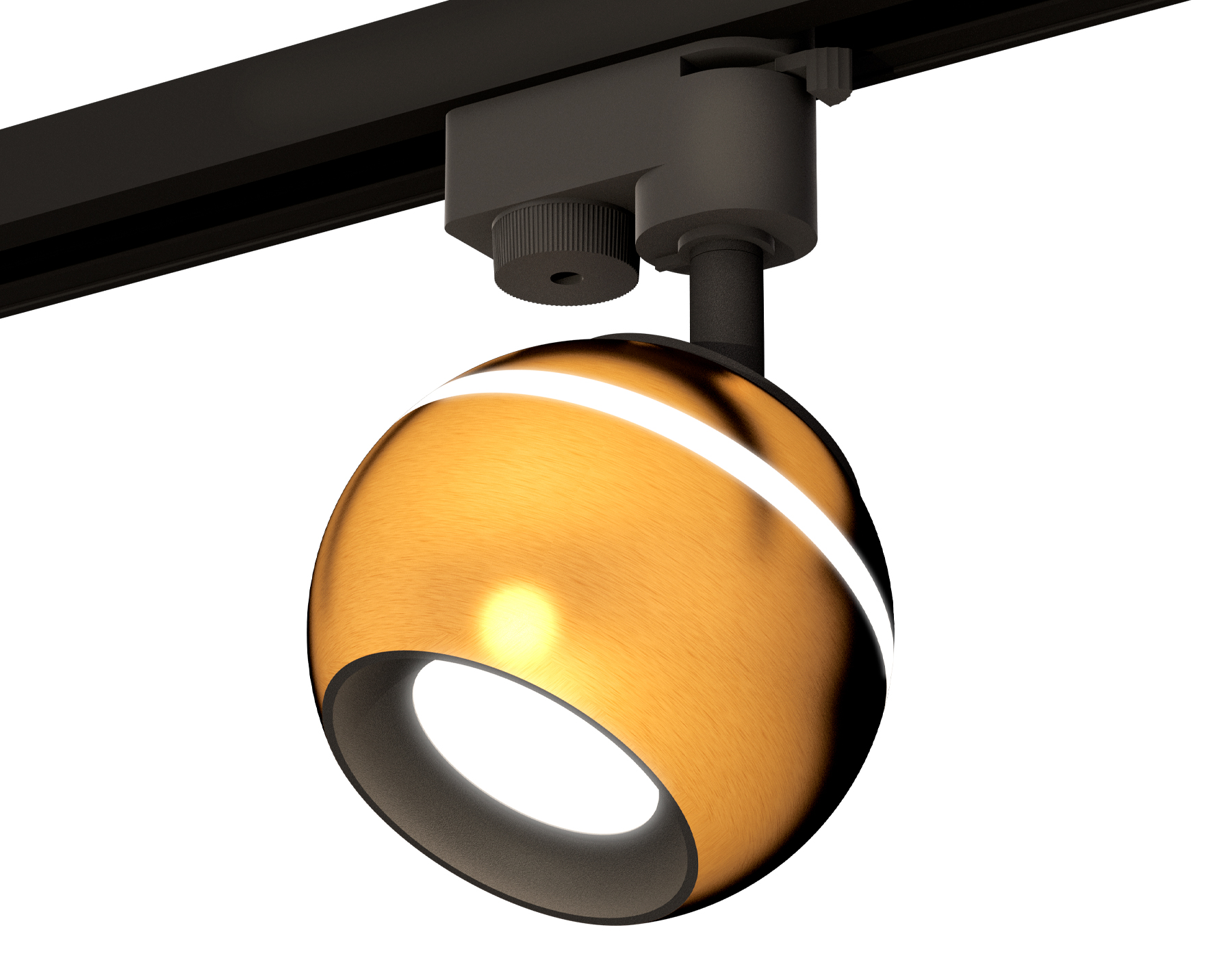 Комплект трекового однофазного светильника с подсветкой XT1105001 PYG/SBK золото желтое полированное/черный песок MR16 GU5.3 LED 3W 4200K