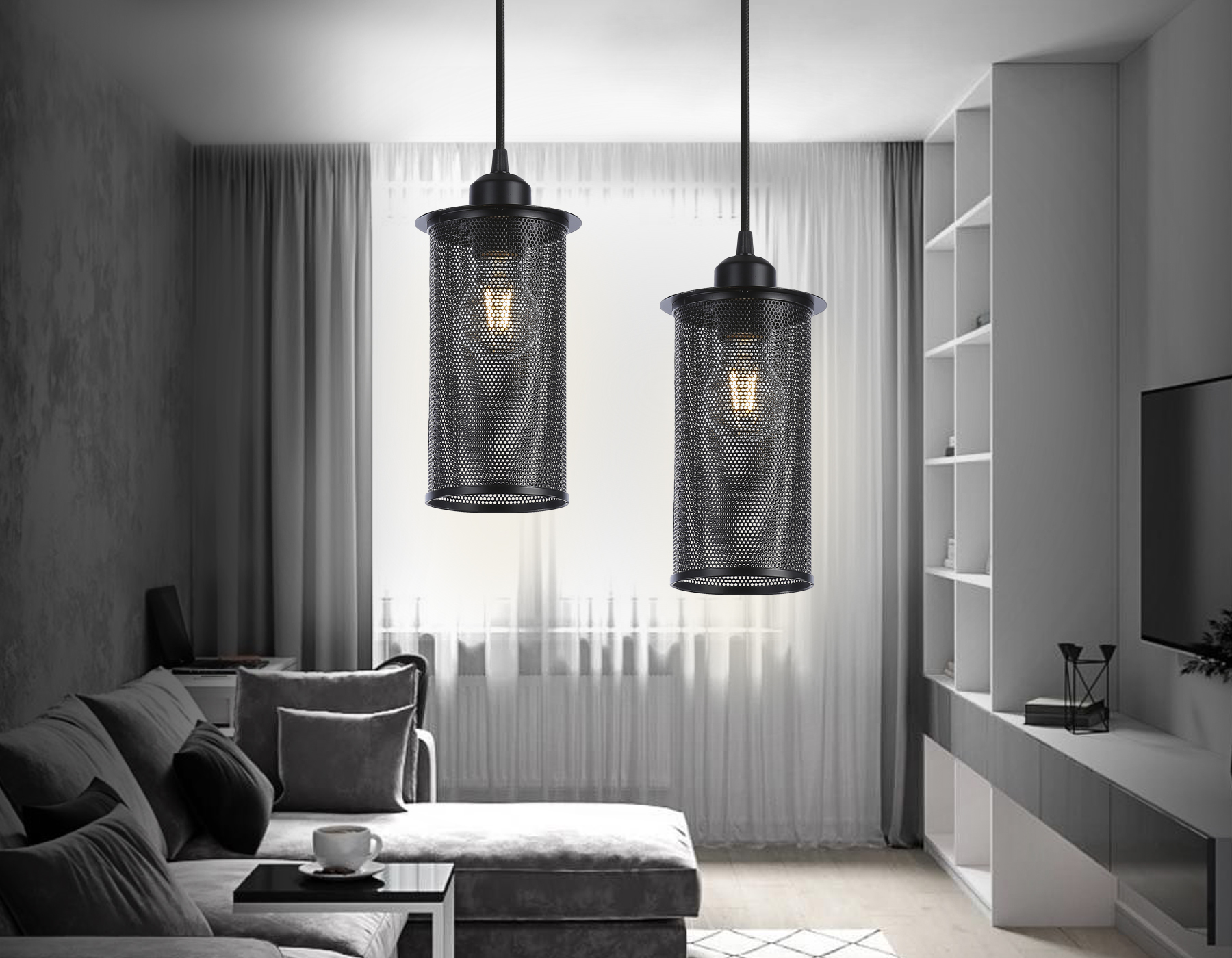 Подвесной светильник в стиле лофт TR8162 BK черный E27 max 40W D102*1055